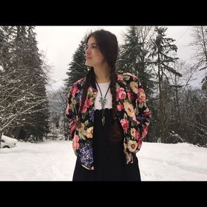 90’s floral bomber